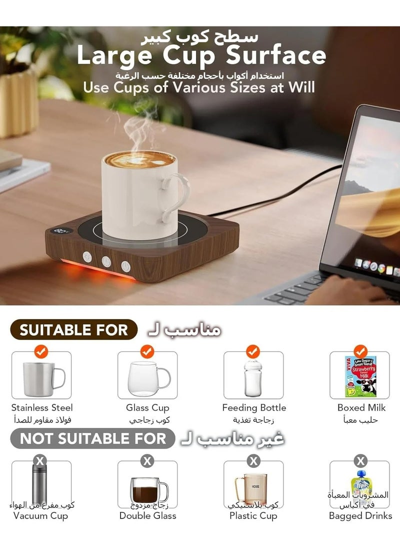 Dominy Coffee Cup Heater, Thermostatic Mug Warmer for Desk, 3 Heat Settings, 4H Auto Shut Off, Efficient Heats Up Quickly Coffee Cup Warmer for Home and Office  - Image 4