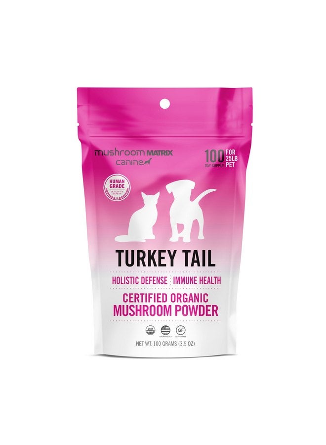 mushroom Matrix Om Mushroom Matrix Pet - Canine | Turkey Tail | USA Grown Human-Grade Organic Mushroom Powder Pet Supplement | Immunity Support & Holistic Defense for Dogs & Cats | 100 Grams, 3.5 oz - Image 1