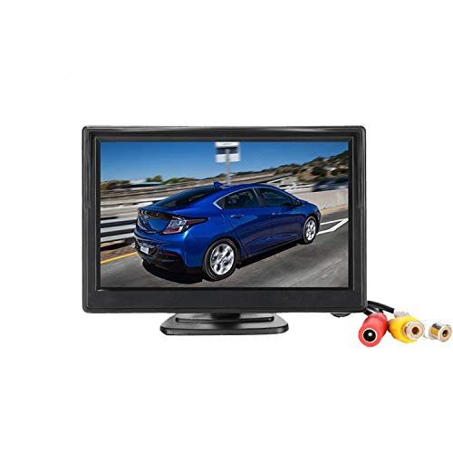 Padarsey 5 Inch TFT LCD Car Color Rear View Monitor Screen for Parking Rear View Backup Camera with 2 Optional Bracket(Suckers Mount and Normal Adhesive Stand) - Image 1
