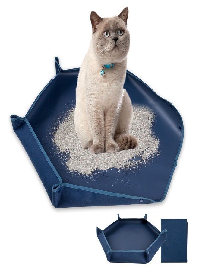 ZINGTERRA Travel Litter Box for Cats,ZINGTERRA Large Size Portable Litter Box, Foldable Cat Litter Pad,Packable Waterproof Supplies for Cat Kitten Indoor Outdoor (Great for Traveling with Kitty) 29.5Inch - Image 1