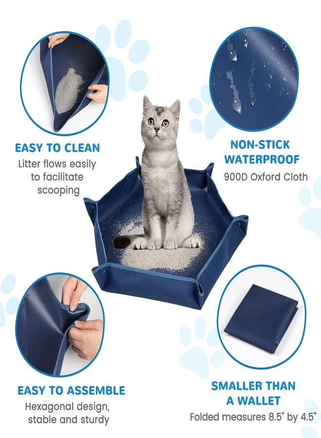 ZINGTERRA Travel Litter Box for Cats,ZINGTERRA Large Size Portable Litter Box, Foldable Cat Litter Pad,Packable Waterproof Supplies for Cat Kitten Indoor Outdoor (Great for Traveling with Kitty) 29.5Inch - Image 2