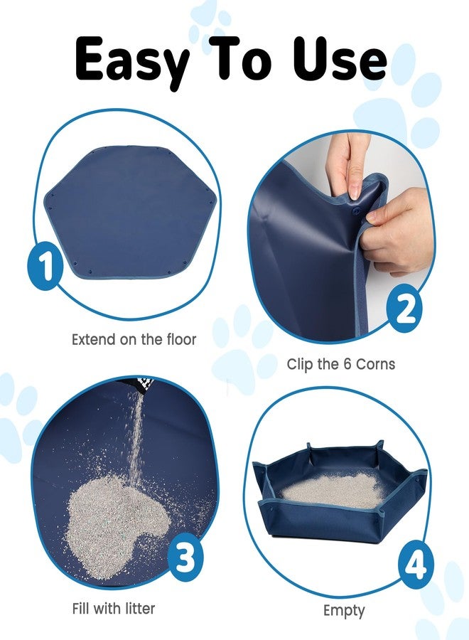 ZINGTERRA Travel Litter Box for Cats,ZINGTERRA Large Size Portable Litter Box, Foldable Cat Litter Pad,Packable Waterproof Supplies for Cat Kitten Indoor Outdoor (Great for Traveling with Kitty) 29.5Inch - Image 5