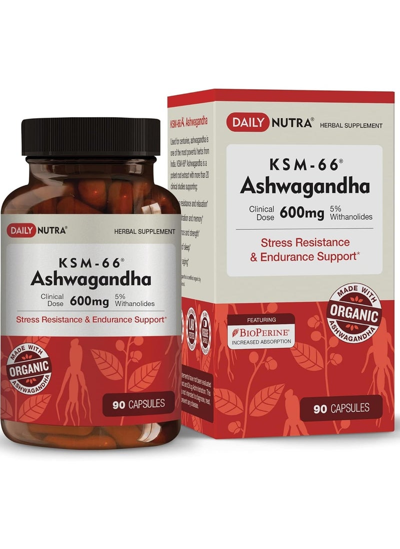 KSM-66 Ashwagandha 600mg - مستخلص الجذر العضوي - الفوائد الصحية تشمل تقليل التوتر والقلق وزيادة الطاقة والتركيز (90 كبسولة نباتية) - pzsku/ZB38C87907240900B73EAZ/45/_/1731924369/23009496-f284-4b84-902e-60840bdd8911