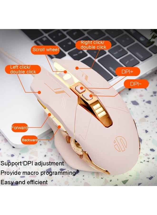 BURAQ - Inphic PW5 Mecha Wired Game Mouse Macro Definition Light Mute Office USB Computer Mouse - Image 1