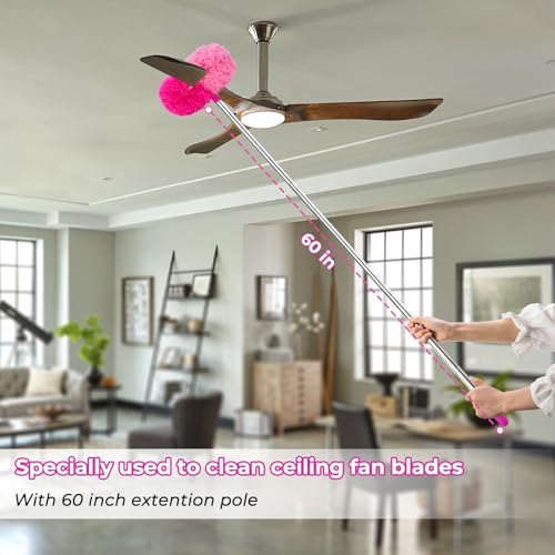CALBEAU Ceiling Fan Cleaner Duster with 60 inch Extension Pole Dusters for Cleaning High Ceiling Fan Blades Dusters Kit with Storage Bag Cleaning Tools for Families 13pcs - Image 5