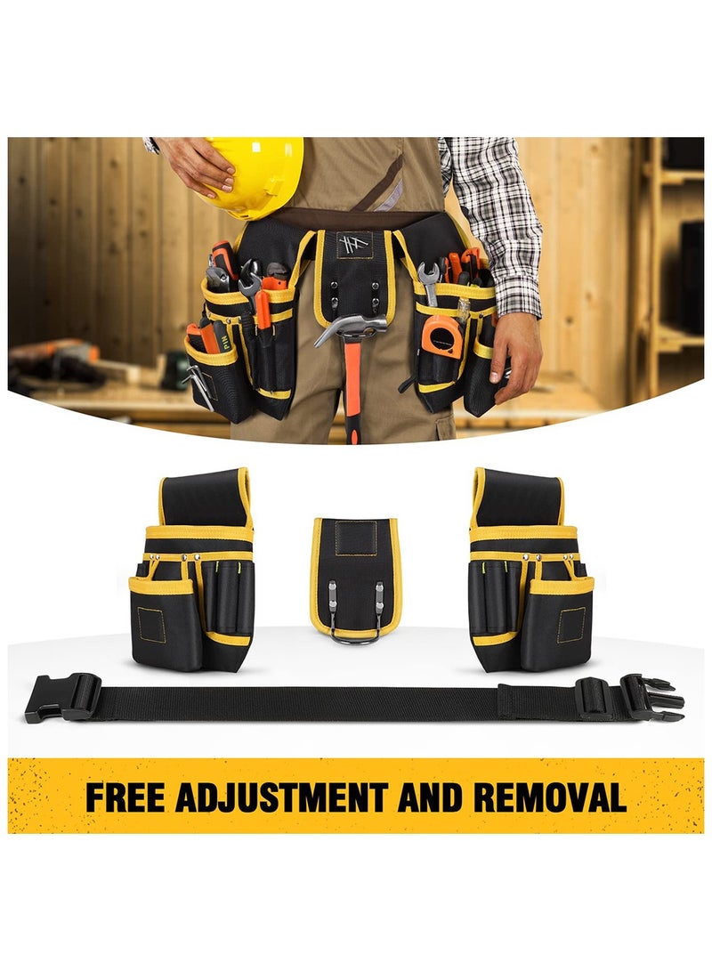 Tool Pouch UUP Tool Belt With Hammer Holder 26 Pockets Tool Organizer For Electrician Carpenter Construction  - Image 4