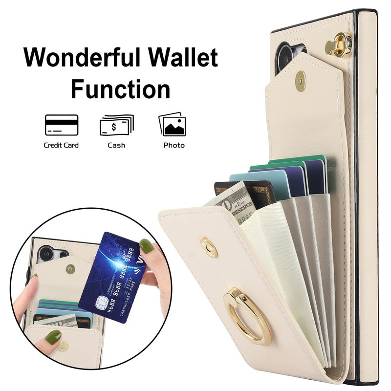 Asuwish غطاء هاتف Asuwish لجهاز Samsung Galaxy S25 Ultra 5G مع واقي شاشة زجاجي مقسى وحلقة دعم مانعة للتداخل مع بطاقات الائتمان باللون الأبيض الفاتح - Image 2