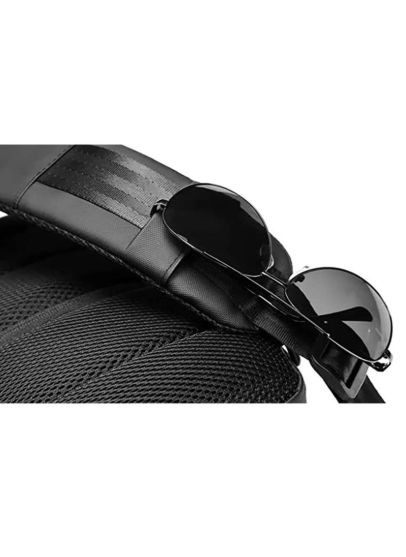 Contex - Multifunctional Water-Proof Chest Bag with USB Charging Port and Anti-theft Lock - Black - Image 1