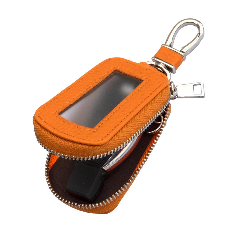 Yuoyar Key Fob Cover, Universal Car Key Leather Case, Fob Holder for Auto Remote (Orange) - Image 1