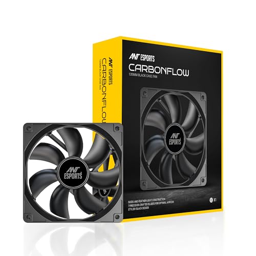 Ant Esports Carbonflow 120mm Case Fan - Black, High Static Pressure, PWM Control, 1300 RPM, 40.0 CFM Airflow - Image 1