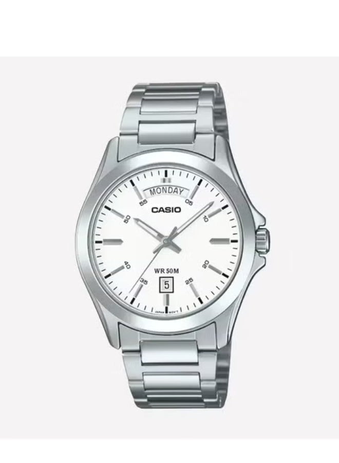 CASIO MTP-1370D-7A3VDF Analog White Dial Men's Watch - Image 1