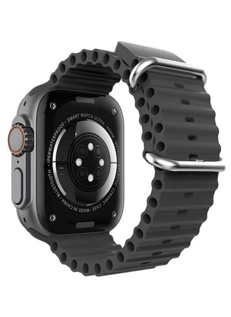 HK 11 Ultra Max 49mm AMOLED Smartwatch – Dual Straps, Wireless Charger, Compatible with Android & iOS