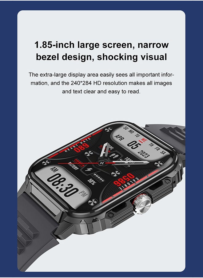 JOYFOCUS - Y1 Wireless Charging Low-Power Smart Sports Watch with Ultra-Thin Design, Scientific Sleep Tracking, and 2-Week Battery Life - Military Green - Image 1