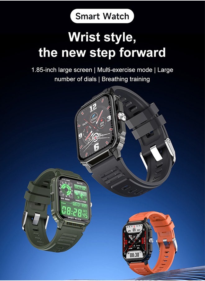 JOYFOCUS - Y1 Wireless Charging Low-Power Smart Sports Watch with Ultra-Thin Design, Scientific Sleep Tracking, and 2-Week Battery Life - Military Green - Image 1