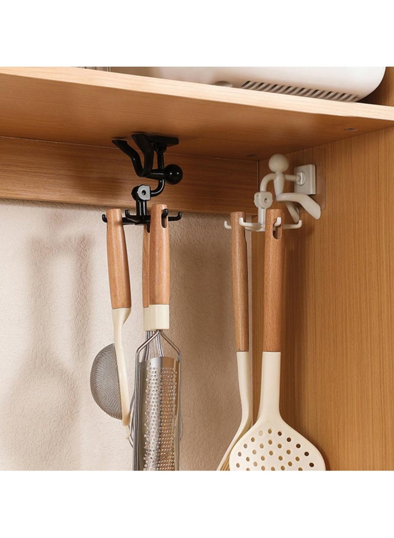 Rotating Kitchen Hook Without Hole Strong Adhesive Simple Modern 360 Degree Hanging Holder Black Color - Image 2