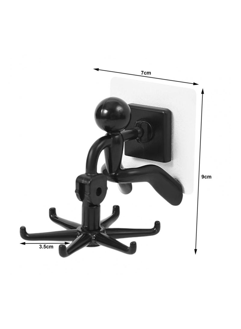Rotating Kitchen Hook Without Hole Strong Adhesive Simple Modern 360 Degree Hanging Holder Black Color - Image 4