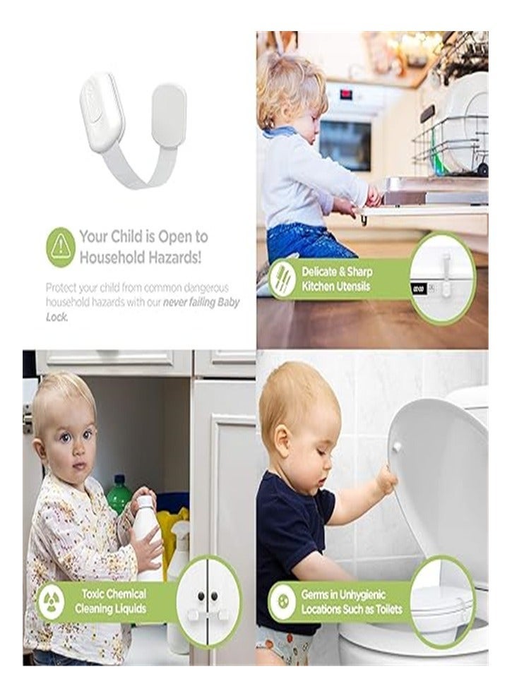 Goolsky Baby Locks (6-Pack) Child Safety Cabinet Proofing - Safe Quick and Easy 3M Adhesive Cabinet Drawer Door Latches No Screws & Magnets Multi-Purpose for Furniture Kitchen Ovens Toilet Seats - Image 5