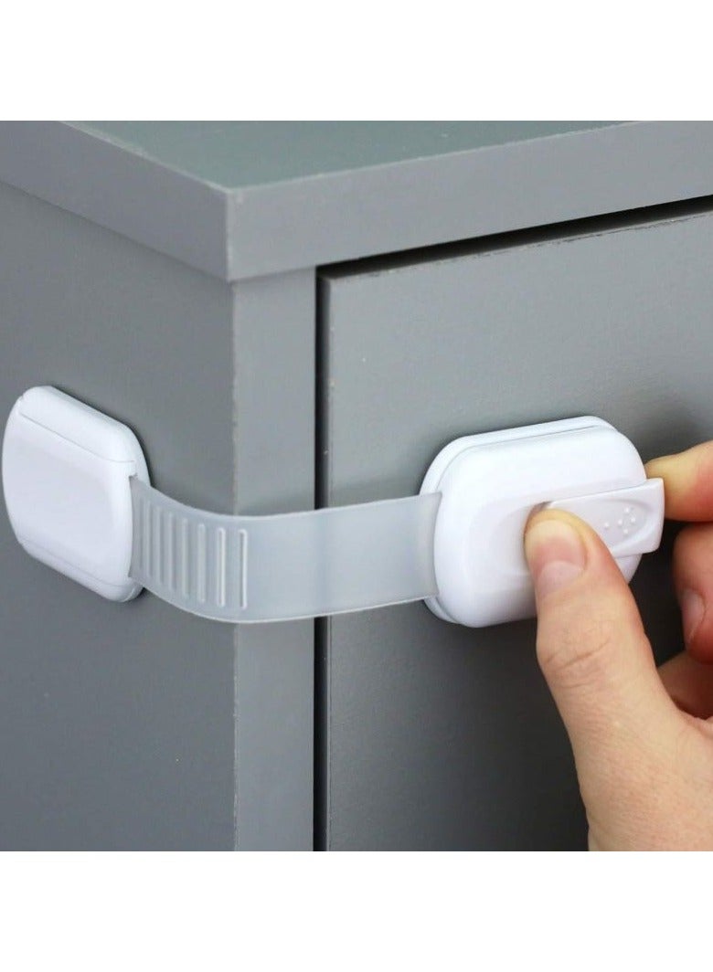 Goolsky Baby Locks (6-Pack) Child Safety Cabinet Proofing - Safe Quick and Easy 3M Adhesive Cabinet Drawer Door Latches No Screws & Magnets Multi-Purpose for Furniture Kitchen Ovens Toilet Seats - Image 1