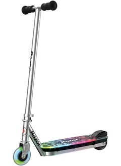 Color Rave Kids Scooter, 12 km/h Max Speed, Colorful LED Light Show, Up to 30 Minutes Ride Time, Lightweight Steel Frame, Electric Scooter For Kids Ages 6+ ,50 kg Rider Limit Childrens Scooter