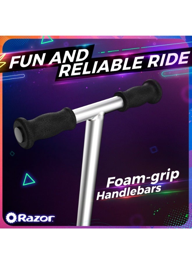 Razor - Color Rave Kids Scooter, 12 km/h Max Speed, Colorful LED Light Show, Up to 30 Minutes Ride Time, Lightweight Steel Frame, Electric Scooter For Kids Ages 6+ ,50 kg Rider Limit Childrens Scooter - Image 1