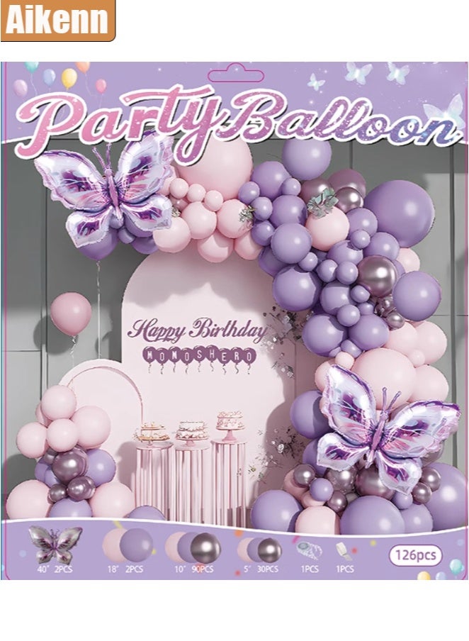 Aikenn Balloon Set,122 Balloons Assorted Color,Rainbow Latex Balloons,Bright Color Party Balloons,Different Sizes 5/12/18 Inch Balloon Garland Set,For Wedding Baby Shower Birthday Party Supplies Decorations(126pcs)  - Image 1