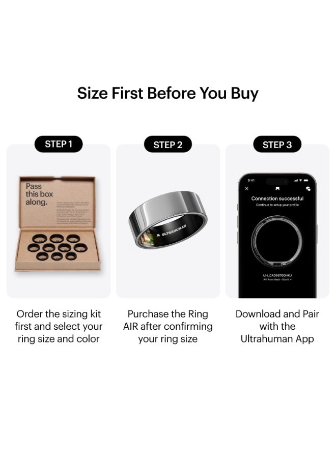 ULTRAHUMAN Ultrahuman Ring AIR - Advanced Sleep-Tracking Wearable, HRV & Temperature Monitoring, Track Workout, Movement & Recovery, Water Resistant, 6 Days Battery Life(Size 8) - Image 2