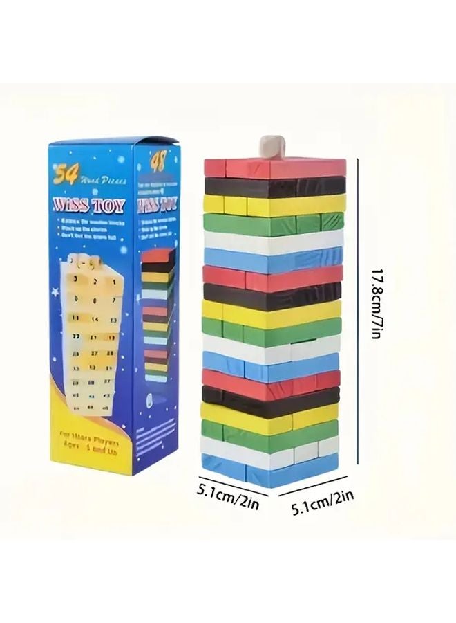 Digital Style Wooden Building Blocks Classic Tower Tumbling Game Family Entertainment - Image 3
