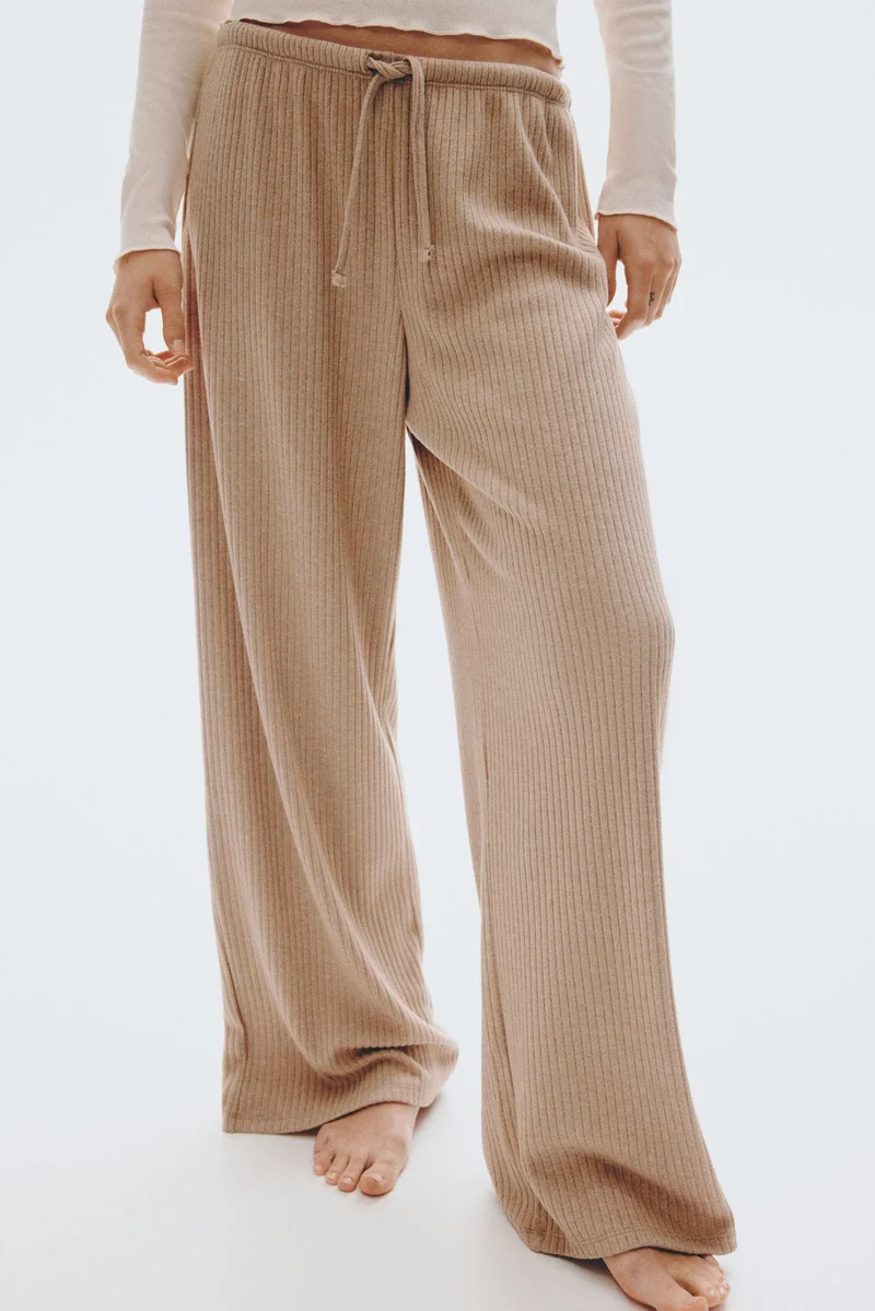 H&M Wide rib-knit trousers