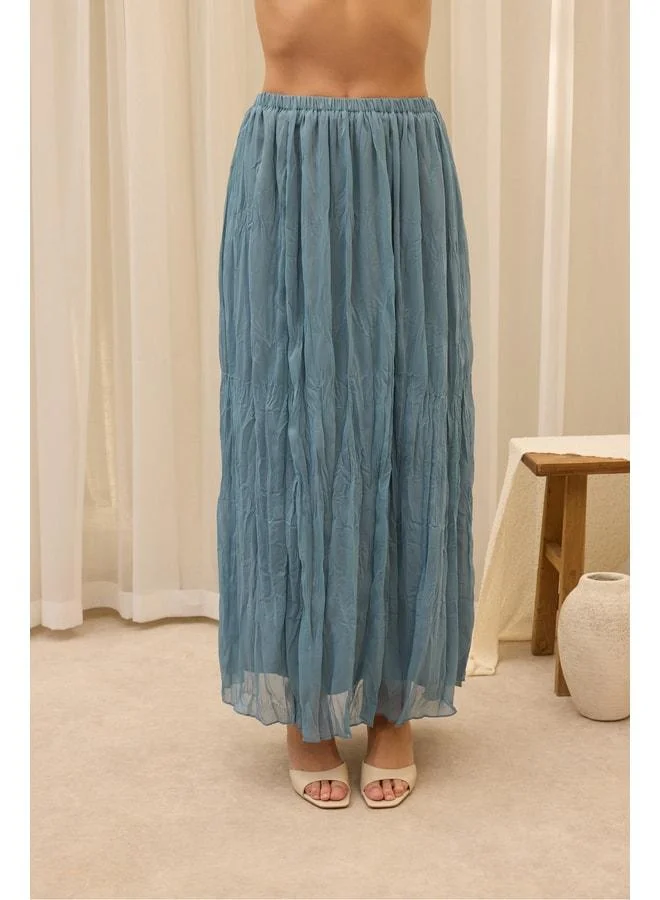 Bohemai Miya Flowy Blue Long Skirt.