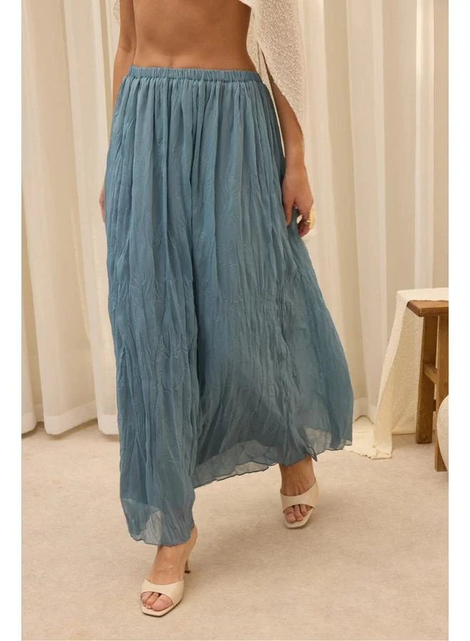 Bohemai  Miya Flowy Blue Long Skirt. for Women | Best Price UAE