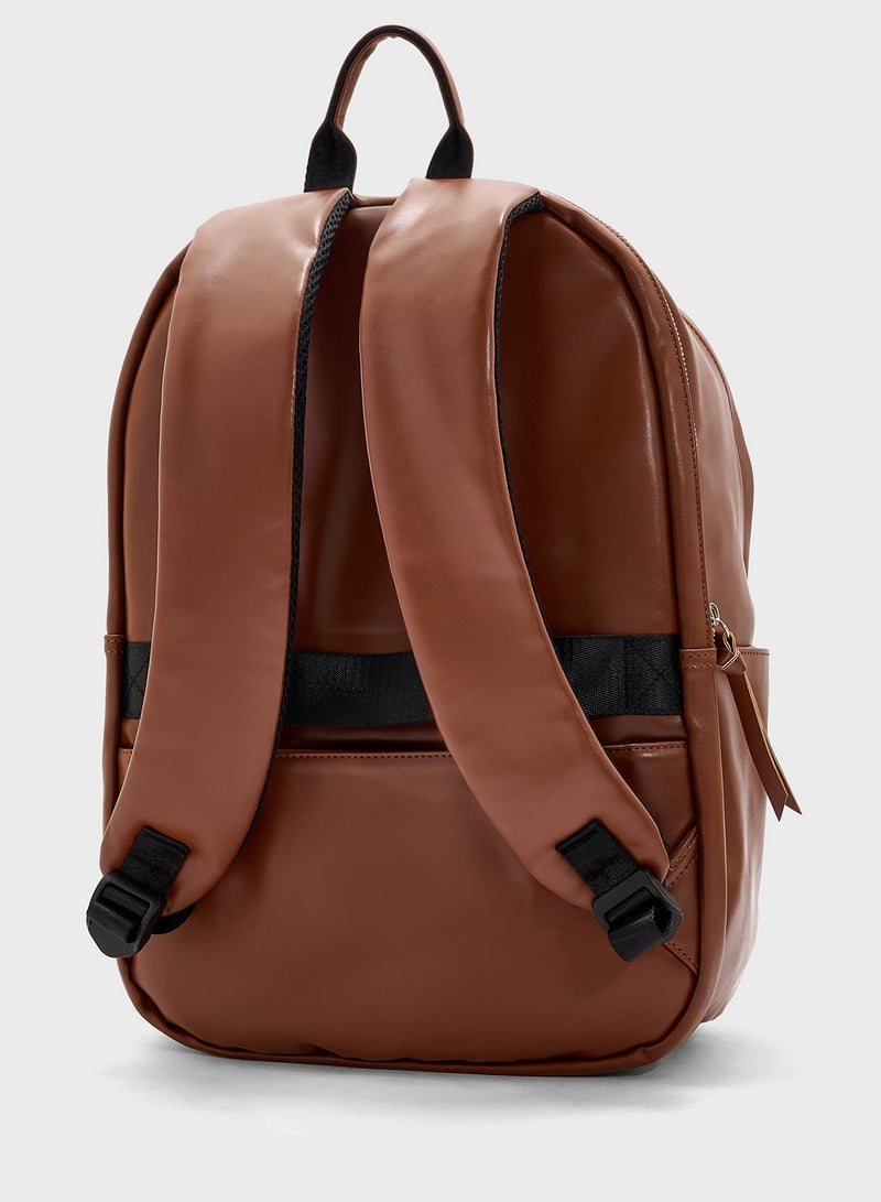 Robert Wood Faux Leather Casual Backpack With Usb Port  - Image 3