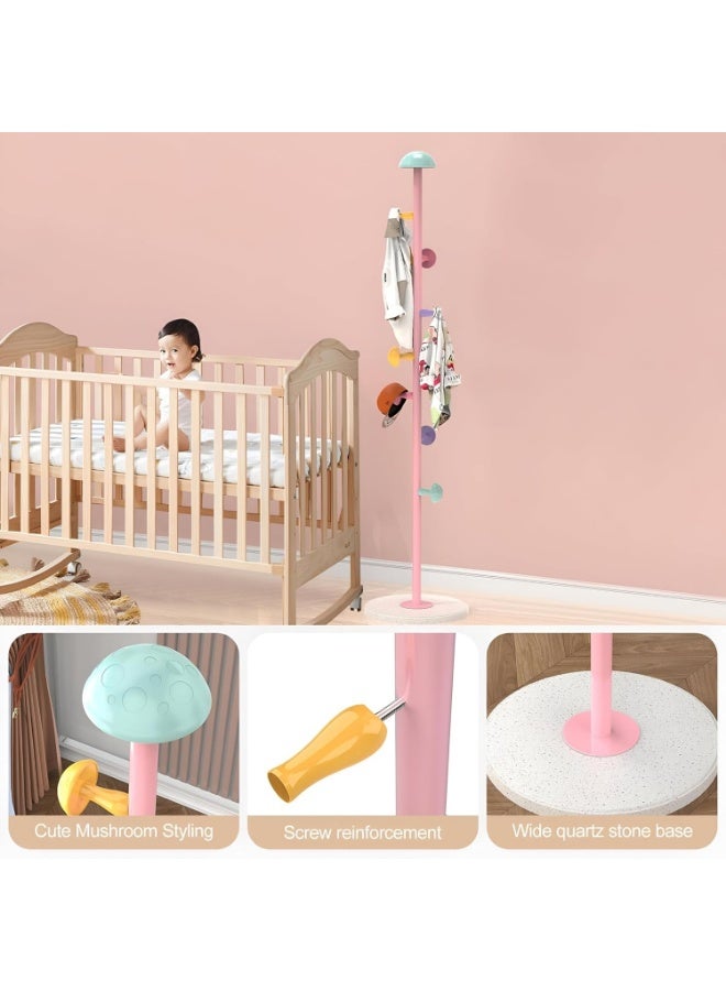 كيتشينو شماعة ملابس معدنية - تصميم مناسب للأطفال لتنظيم الغرف، متينة وأنيقة، تكمل الديكور مع الحفاظ على ملابس الأطفال مرتبة وسهلة الوصول، يبلغ ارتفاعها 1.68 م - Image 3