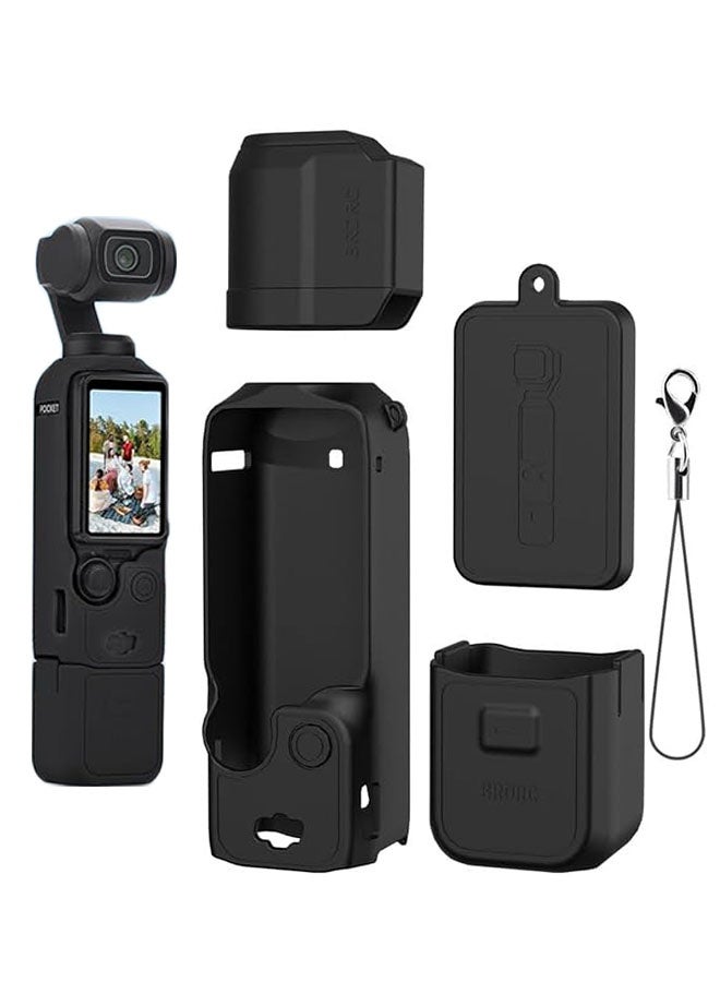 Pocket 3 Silicone Cover Accessory Kit, Protective Case Case Cover, Lens Protector Scratch Resistant Sleeve, Compatible with DJI OSMO Pocket 3 Creator Combo Accessories  - Image 1