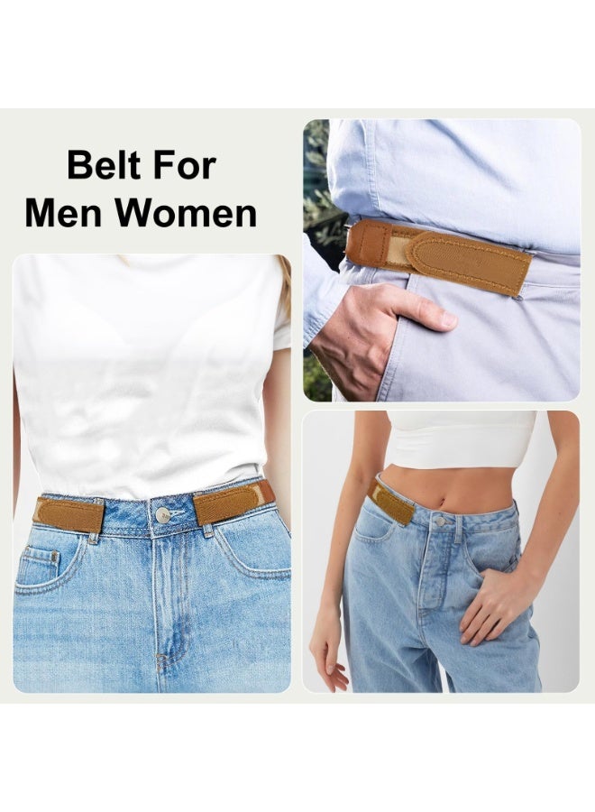 Bukela 2026 New Tactical Metal Hook Belt, 2 PCS Buckleless Elastic Belt with Secure Hook Closure, Adjustable No Buckle Design for Men and Women, Perfect Valentine‘s Day Gift(Brown) - Image 5