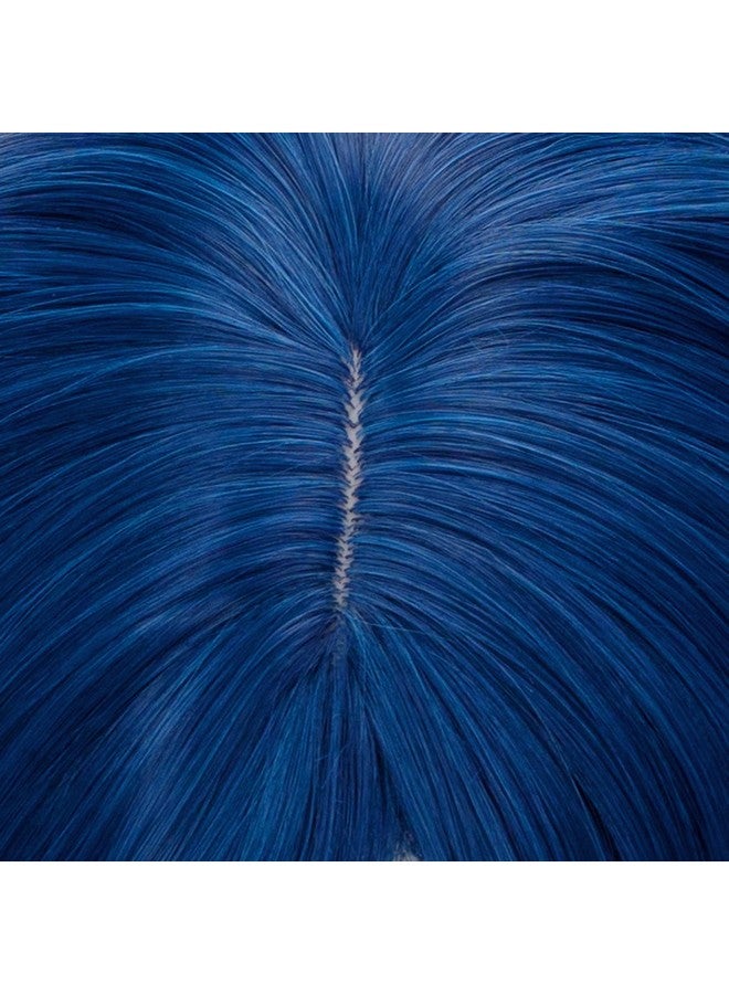 TSNOMORE Dark Blue Bob Cosplay Wig for Women Short Straight Synthetic Wig with Key Necklace and Dragonfly Hairclip, Halloween Costume Party Cosplay Wig for Aldult (A-Dark blue) - Image 5