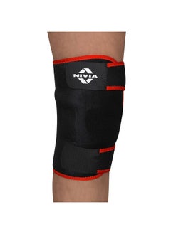 Nivia Knee Support for men and women|Knee Brace|Knee Guard |Knee Cap|Knee Wrap|Knee pain relief |Knee Belt|Running|cycling, Gym For Comfort & Adjustable with Velcro, Made of Neoprene Free Size(Black)