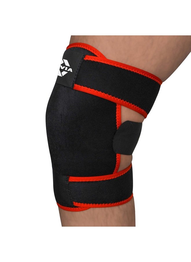 Nivia - Nivia Knee Support for men and women|Knee Brace|Knee Guard |Knee Cap|Knee Wrap|Knee pain relief |Knee Belt|Running|cycling, Gym For Comfort & Adjustable with Velcro, Made of Neoprene Free Size(Black) - Image 1
