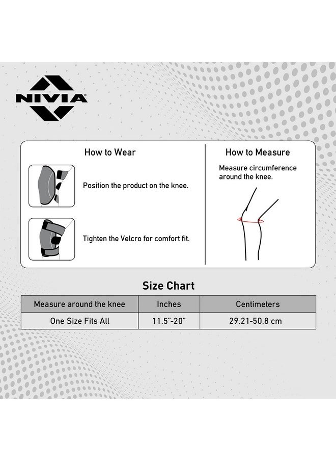 Nivia - Nivia Knee Support for men and women|Knee Brace|Knee Guard |Knee Cap|Knee Wrap|Knee pain relief |Knee Belt|Running|cycling, Gym For Comfort & Adjustable with Velcro, Made of Neoprene Free Size(Black) - Image 1