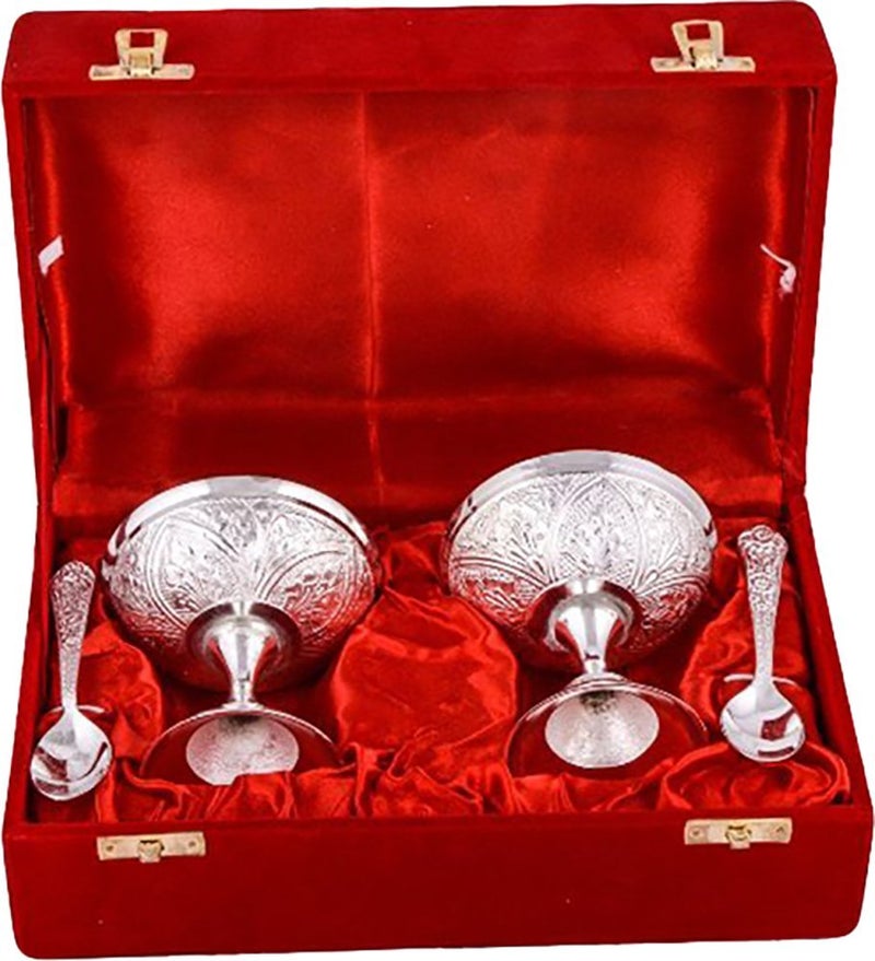 JAIPUR ACE Metal Dessert Bowls 4Pieces Silver - Image 1