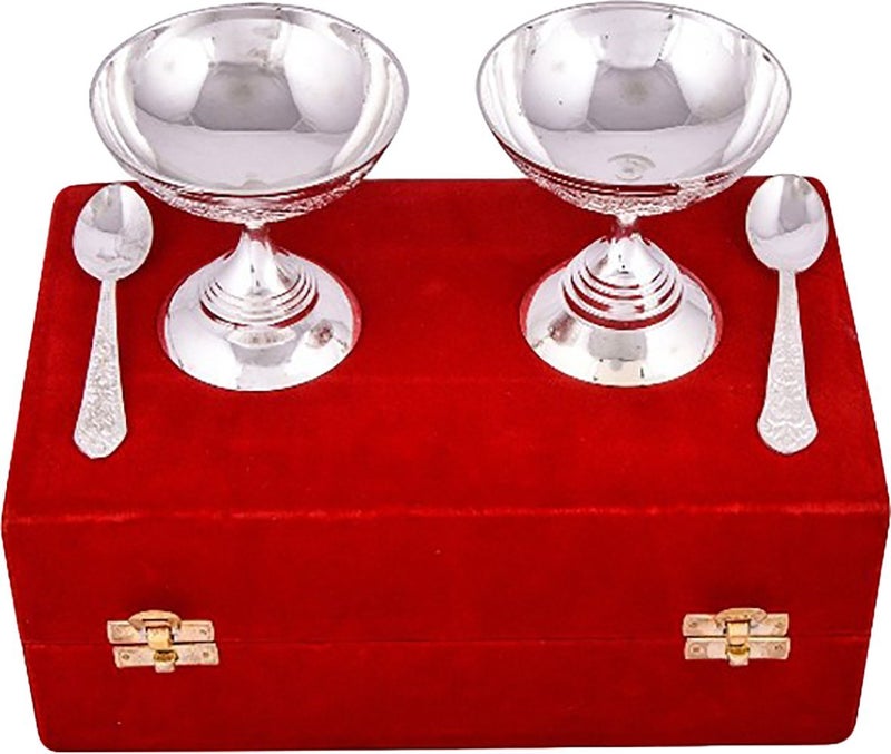JAIPUR ACE Metal Dessert Bowls 4Pieces Silver - Image 2