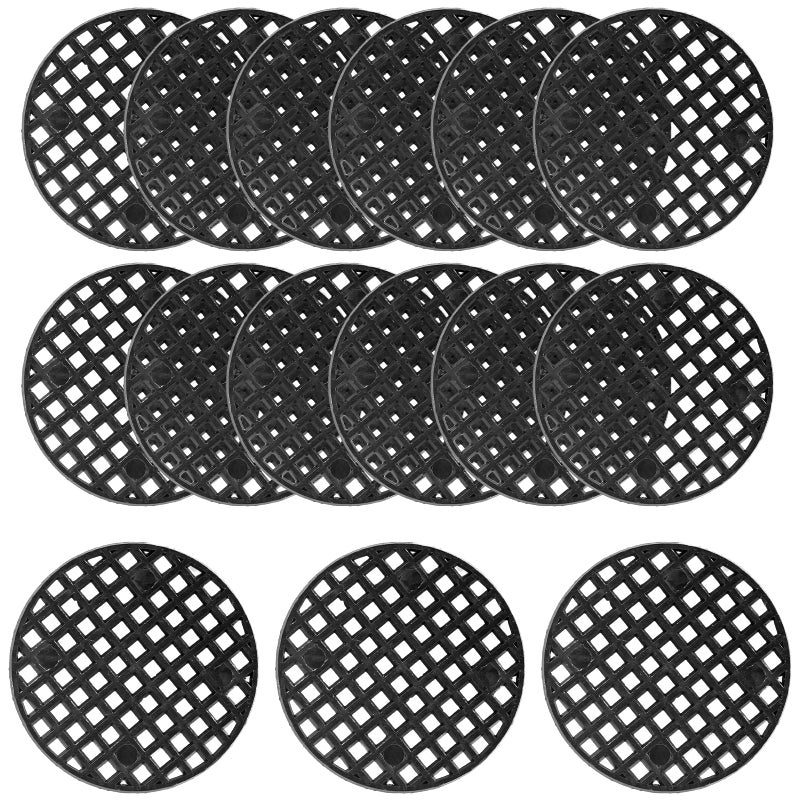 Bivethoi 100pcs Plant Pot Mesh Hole Cover Bonsai Drainage Mesh Insert, Flower Pot Hole Mesh Pad Bottom Grid Mat, Round Mesh Screen Pot Bottom Gasket for Garden Prevent Soil Loss (1.8" / 45mm, Black) - Image 1