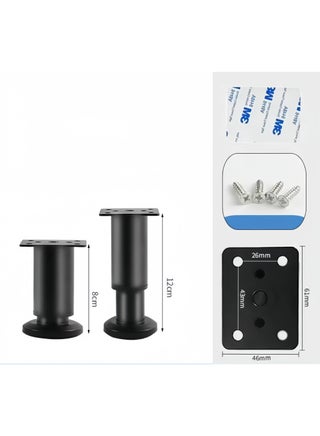 4-Piece Upgraded Metal Adjustable Furniture Legs,3.15-4.72Inch Adjustable Height Heavy Duty Cabinet Legs, Furniture Bed Frame Center Support Legs, Replacement Legs for Dresser/Sofa/Bed/Chair, Black - view 2