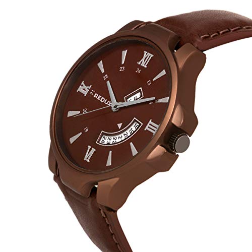 Redux Analogue Day Date Functioning Men’s & Boy's Watch V106 (Brown) - Image 2