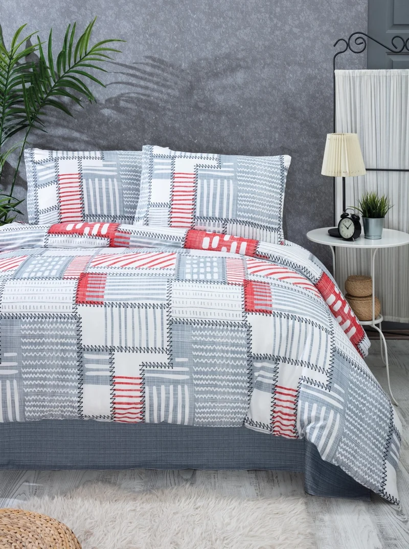 Tabu Home Patchwork Anthracite Gray Single Duvet Cover Set