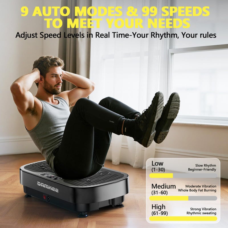 DamKee Vibrating Board Exercise Machine, Vibrating Platform for Lymphatic Drainage, 120 Speeds, Upgraded Vibrating Board for Weight Loss, Full Body Workout Equipment, Perfect for Home Fitness (Black) - Image 5