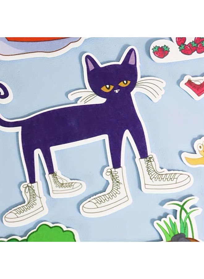 18 Felt Cards Pete the Cat White Shoes Puppet Set for Classroom Storytelling - Image 4