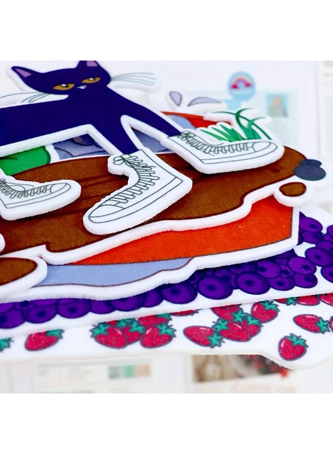 18 Felt Cards Pete the Cat White Shoes Puppet Set for Classroom Storytelling - Image 5