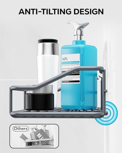 Nieifi Shower Caddy Shelf with Hooks Storage Rack Organizer Adhesive Stainless Steel Without Drilling for Bathroom, Lavatory, Washroom, Restroom, Shower, Toilet, Kitchen - 2 Pack (Gray) - Image 4