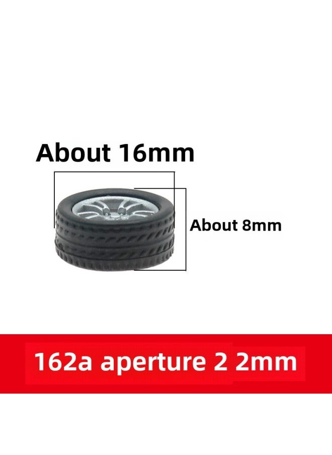 Fine Rubber Wheels Miniature Multi-size Tires Toy Car Wheels DIY Assembled Model Robot Car-Color:162A Rubber Wheel 1  - Image 1