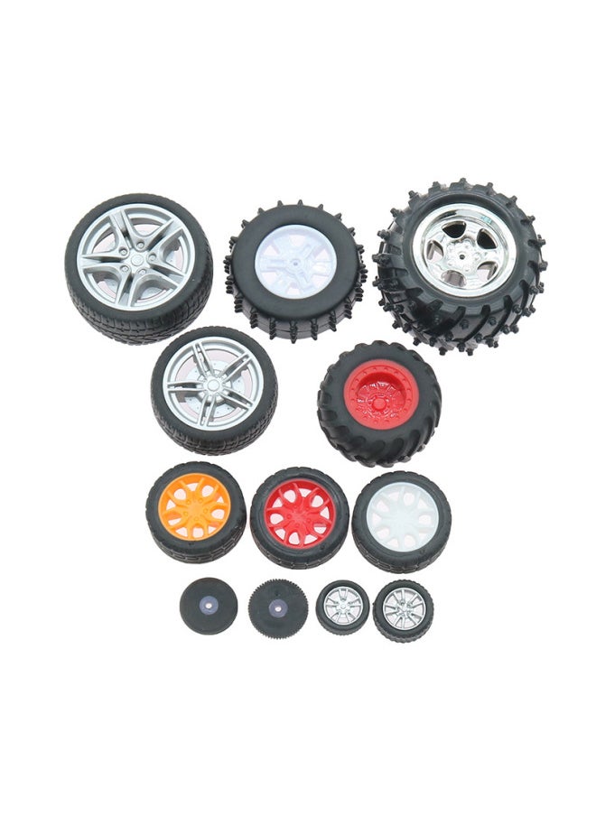 Fine Rubber Wheels Miniature Multi-size Tires Toy Car Wheels DIY Assembled Model Robot Car-Color:162A Rubber Wheel 1  - Image 4